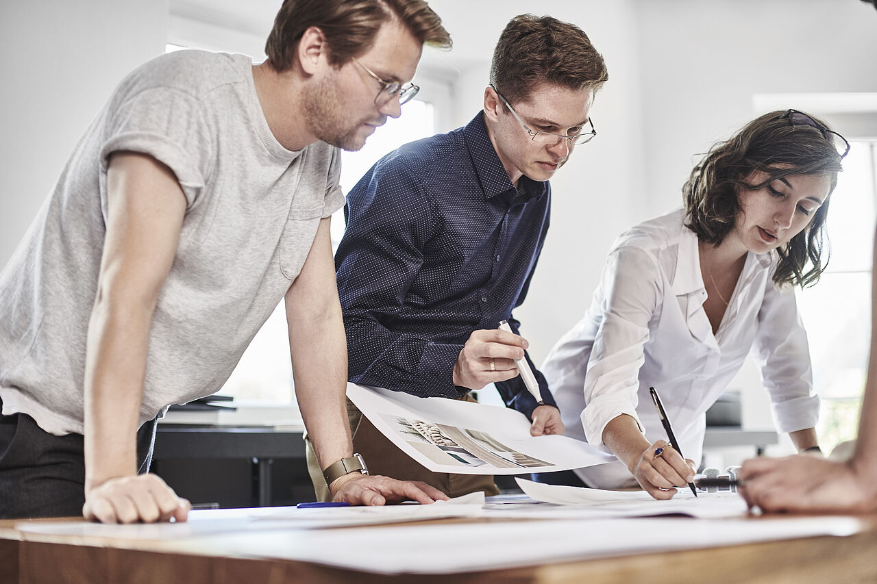 Das Team bei der Arbeit